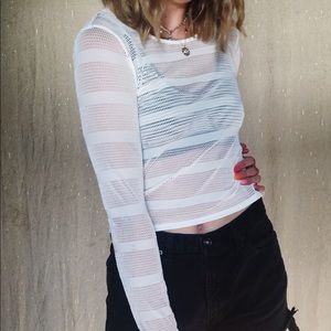 PacSun White fishnet long sleeve top!